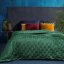 Eredeti zöld ágytakaró modern varrás mintával