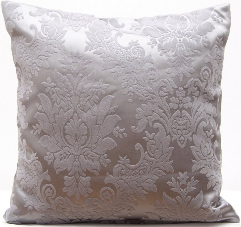 Luxusní stříbrný povlak na polštář s ornamenty