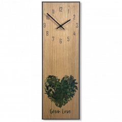 Elegantna lesena pisarniška ura z motivom listov