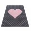 Луксозен сив килим за детска стая Pink Heart