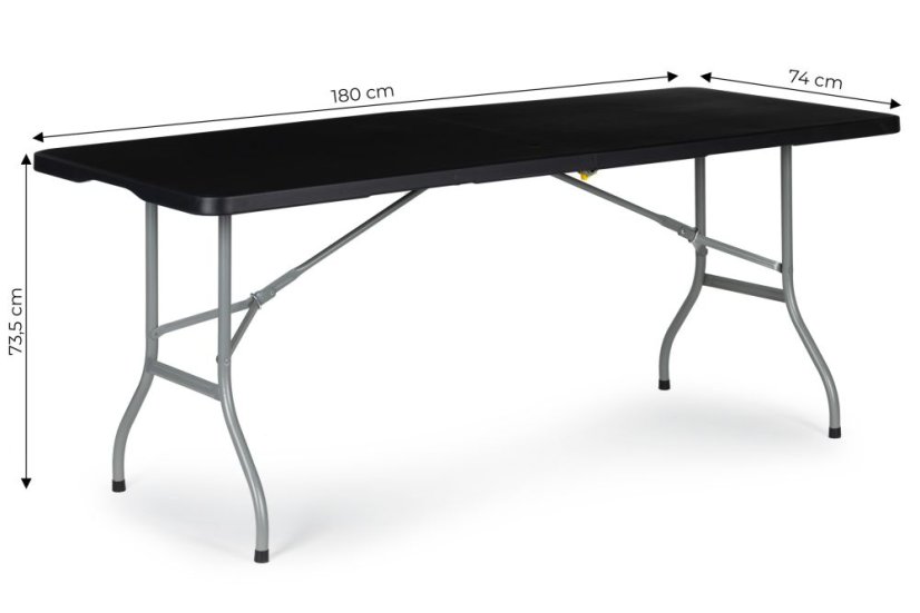  Masă de catering de grădină pliabilă 180 cm - negru