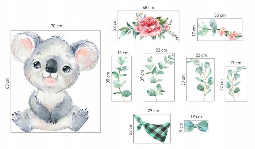 Nálepka na stenu roztomilá koala