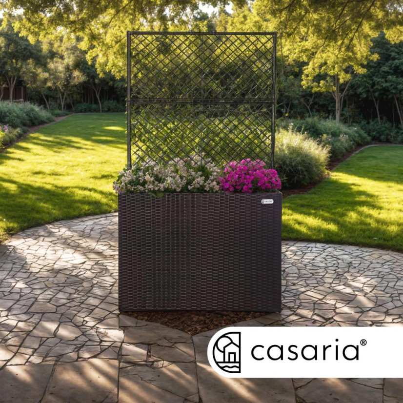 Polyrattan ültető növénytartó ráccsal
