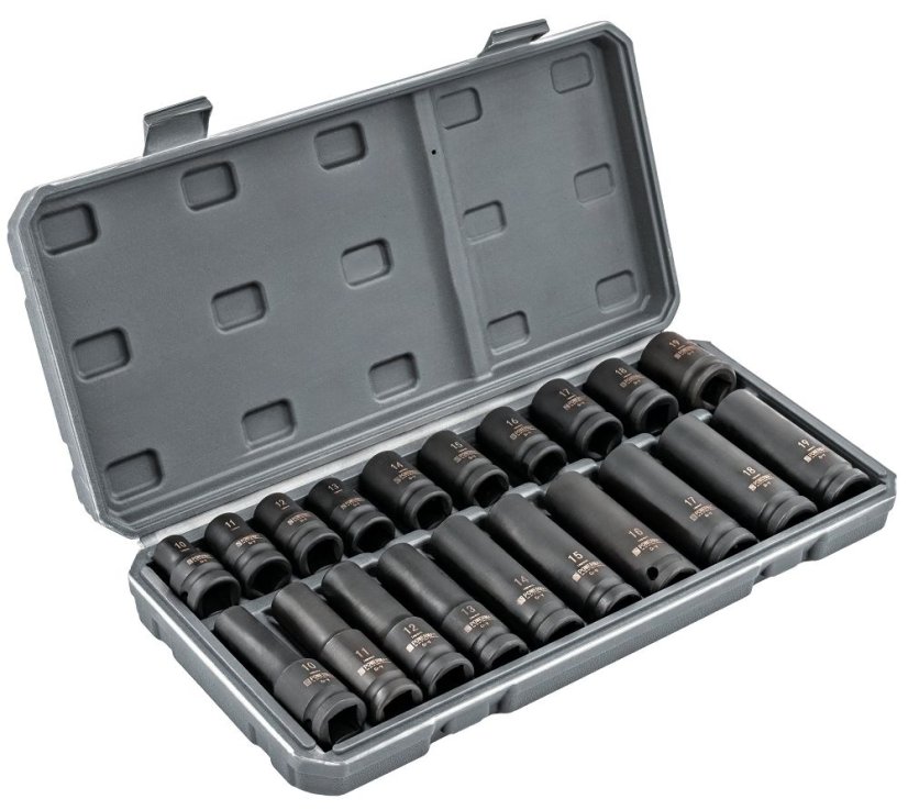 Sada nástrčných rázových hlavíc HEX 1/2" - 20 ks