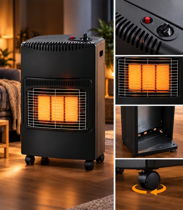 Keramický plynový ohřívač na LPG se 3 stupni výkonu – 4,2 kW
