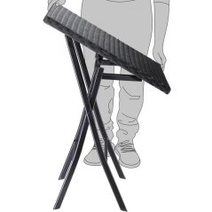 Zložljiva vrtna miza iz poliratana Rom z jeklenim okvirjem 75 × 65 × 65 cm