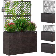 Polyrattan ültető növénytartó ráccsal