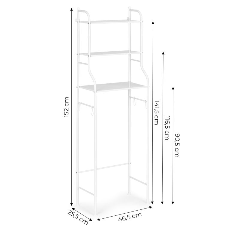 Hohe Badezimmerablage 152 x 46,5 x 25,5 cm