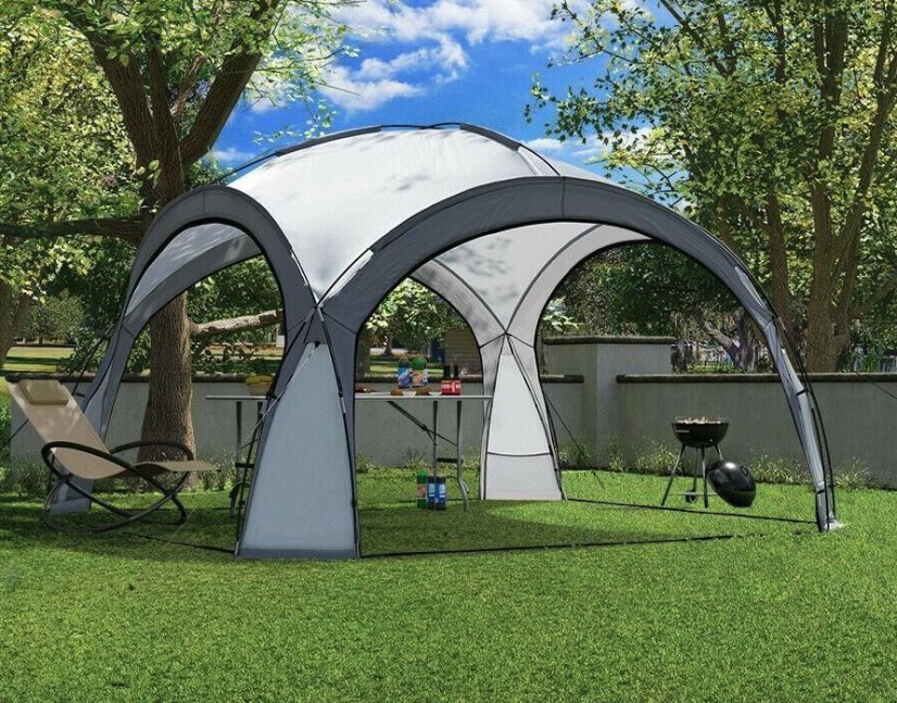 Tenda a padiglione per picnic in giardino 3,5 x 3,5 m grigio