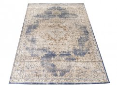 Dokonalý vintage koberec v béžově modré barvě se vzorem