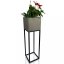 Eleganter hoher Blumentopf aus Metall in Grau LOFT FIORINO 22X22X80 cm