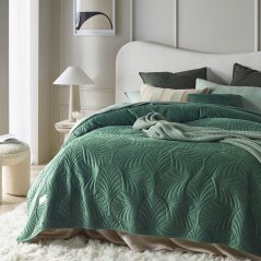 Zöld bársony ágytakaró Feel 170 x 210 cm
