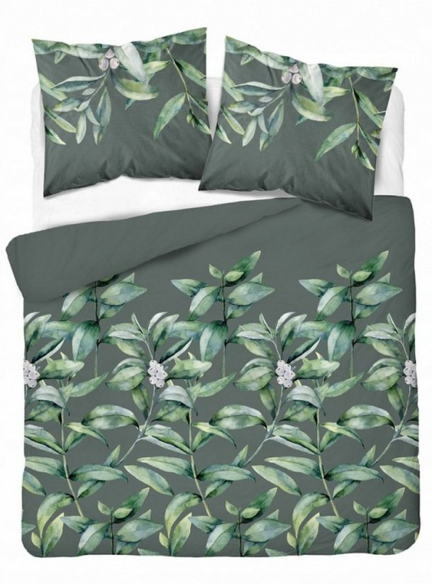 Kvetinové posteľné obliečky zelenej farby