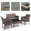Elegante set di divani da giardino in rattan con tavolo