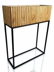 Висока саксия, изработена от естествен дъбов фурнир LOFT FIORINO 62X22X80 см