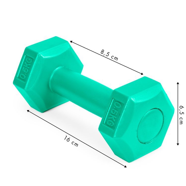 Sada fitness činek 2x 0,5 kg v zelené barvě
