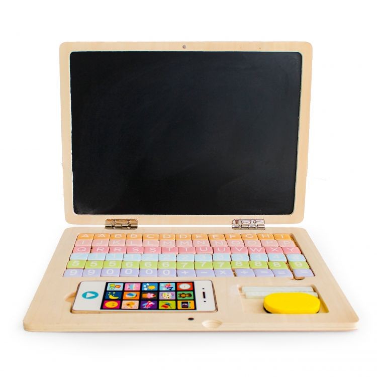 Laptop din lemn tablă magnetică educațională