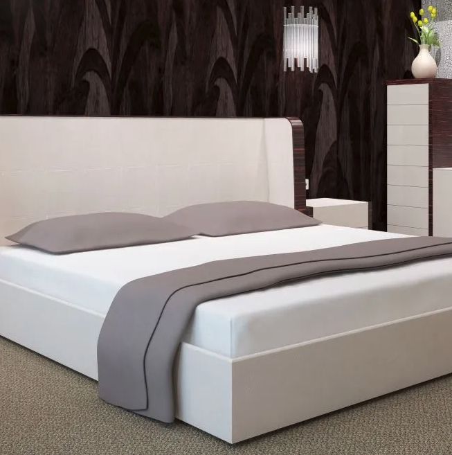 Biela plachta na posteľ s gumičkou - bavlnený satén