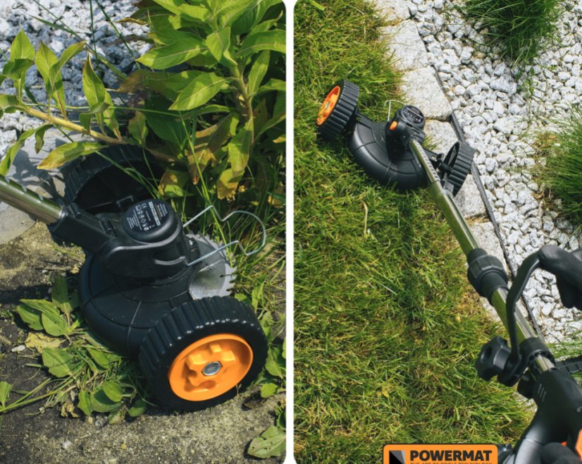 Akumulátorový vyžínač trávy 21V s kolieskami + príslušenstvo