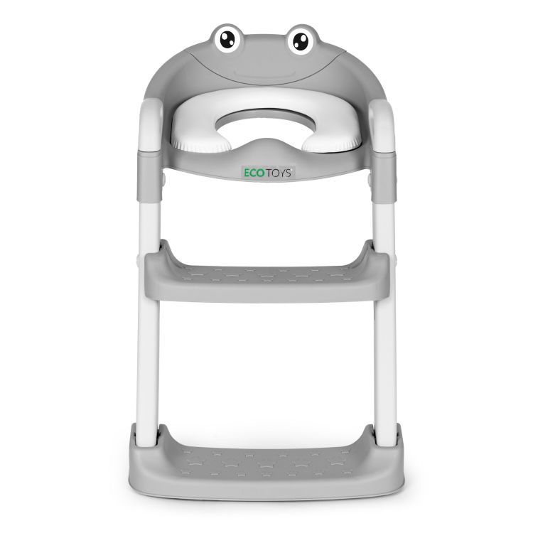 Kindertoilettensitz ECOTOYS grau mit Stufen und Leiter