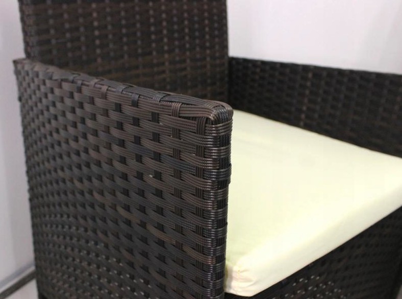 Polyratanový kávový set tmavohnedý