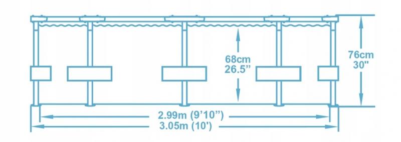 Veľký pevný bazén s filtráciou 305 cm x 76 cm