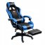 Comoda sedia da gaming con cuscino nero e blu