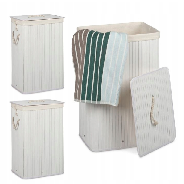 Veľký bambusový kôš na prádlo s vekom 72L