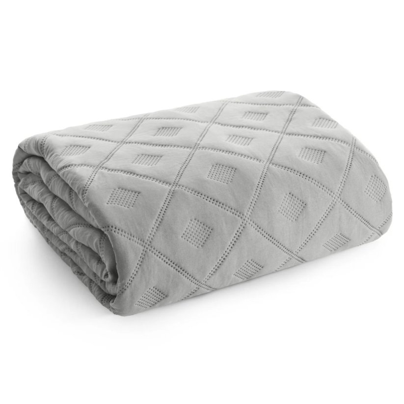 Štýlový sivý posteľný prehoz