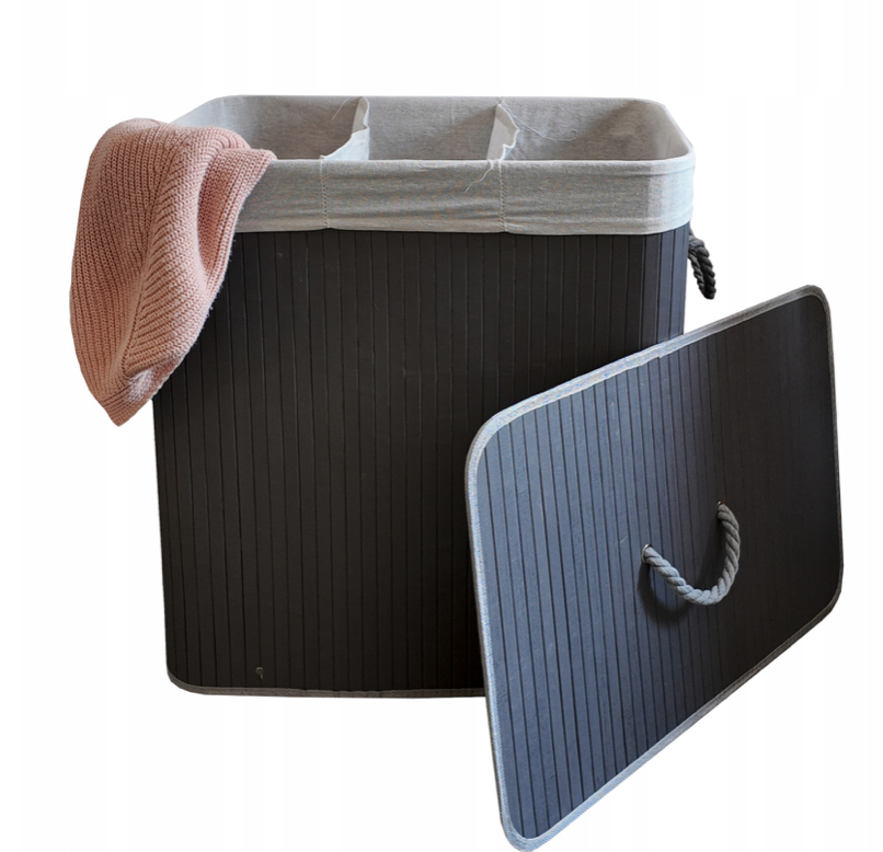 Bambusový kôš na bielizeň – 3 komory, 150 l