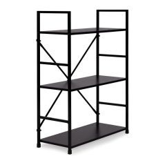 Moderní regál se 3 policemi dřevo / kov 80 x 59,5 x 23,5 cm