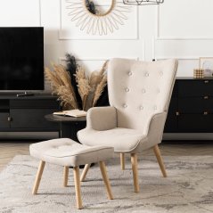 Poltrona relax con poggiapiedi LOZANO 2 - beige