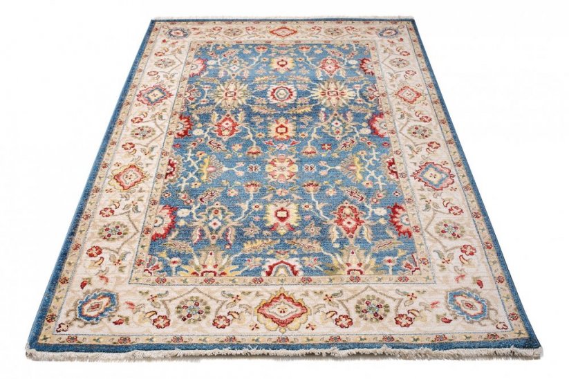 Modrý vintage koberec v orientálnom štýle