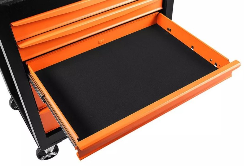 Skrinka na náradie NEO TOOLS s 5 zásuvkami a 117-dielnou sadou – profesionálny dielenský box