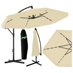 Garten-Sonnenschirm mit LED-Beleuchtung 3 m - Beige