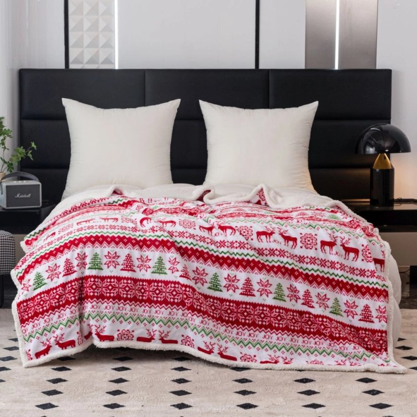 Doppelseitige Weihnachtsdecke mit Lamm