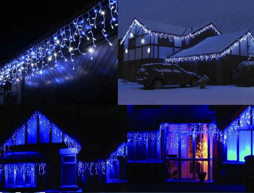Illuminazione natalizia per esterni 500 LED 19m bianco freddo