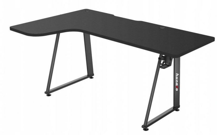 Prostorna kotna igralna miza v črni barvi