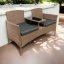 Garten-Rattan-Garnitur NM-03 - natur + graue Kissen