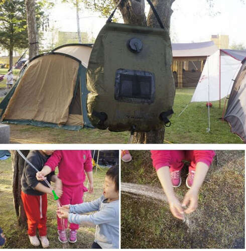 20 literes hordozható napenergiás zuhany hőmérővel – kerti zuhany kempingezéshez és utazáshoz
