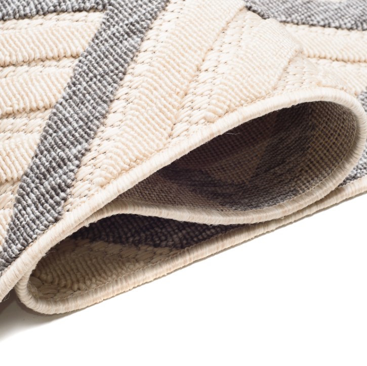 Krémově šedý koberec CANSAS s 3D efektem a geometrickým vzorem