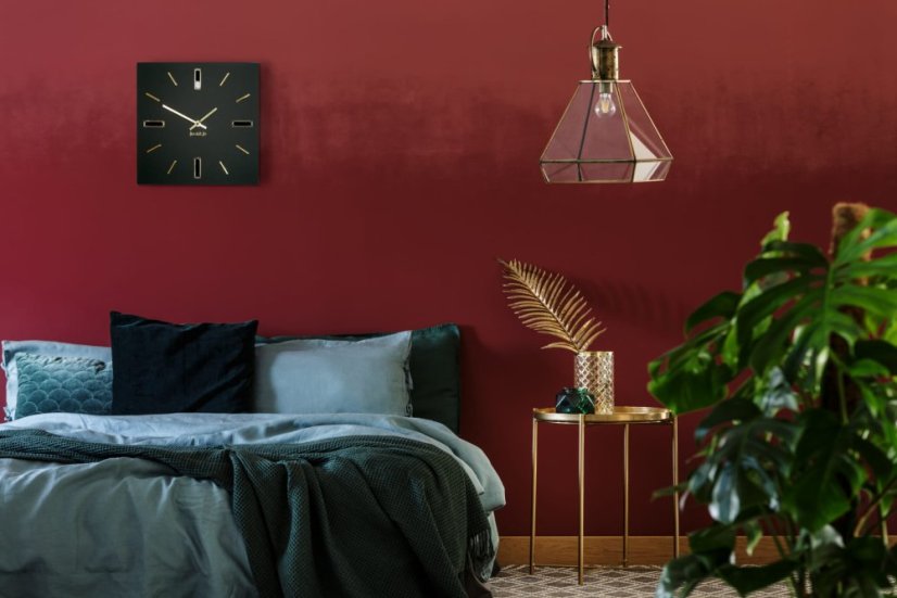 Fekete óra BRILLIANT 30 cm, arany kiegészítőkkel