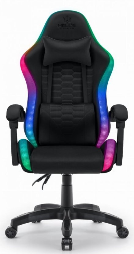 HC-1000 fekete LED RGB szövet játékszék