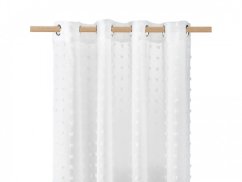 Elegantna bela zavesa s kroglicami 140 x 250 cm
