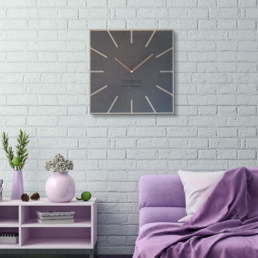 Moderni kvadratni sat u antracit boji