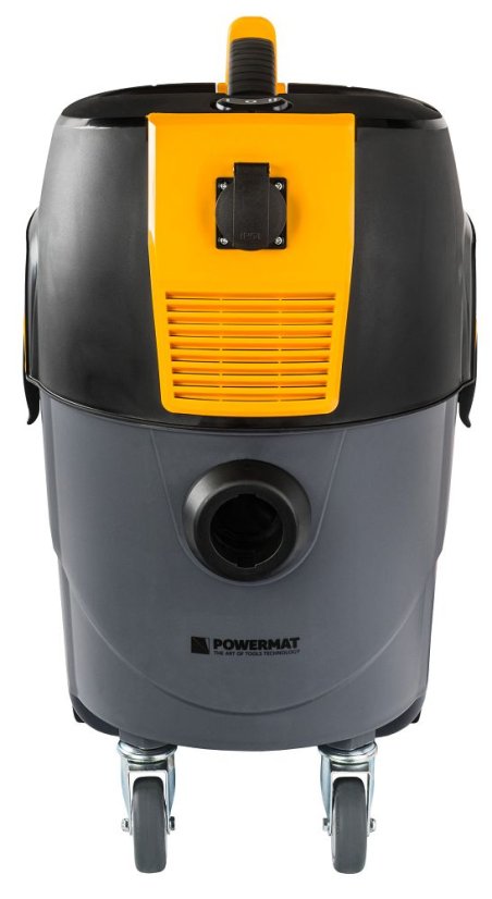 Priemyselný vysávač 1600 W bezvreckový 30 l s HEPA filtrom a zásuvkou na náradie Powermat PM-OD-1600T-PRO