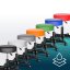 Козметичен стол на колелца 360°, регулируем - комплект от 2