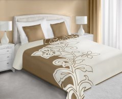Oboustranný přehoz na postel v krémově béžové barvy