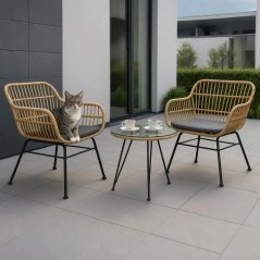 Set da giardino per 2 persone da technoratan - 2 poltrone + tavolo