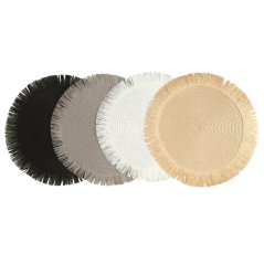 Covoraș rotund în stil boho cu franjuri - set de masă 38 cm